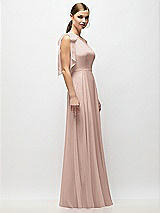 Alt View 5 Thumbnail - Neu Nude Draped One-Shoulder Maxi Dress with Scarf Bow