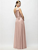 Alt View 6 Thumbnail - Neu Nude Draped One-Shoulder Maxi Dress with Scarf Bow