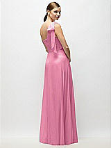 Alt View 6 Thumbnail - Orchid Pink Draped One-Shoulder Maxi Dress with Scarf Bow