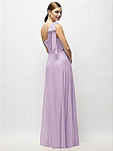 Alt View 6 Thumbnail - Pale Purple Draped One-Shoulder Maxi Dress with Scarf Bow