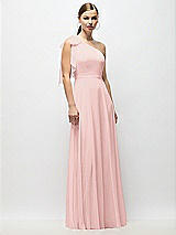 Alt View 4 Thumbnail - Rose Draped One-Shoulder Maxi Dress with Scarf Bow