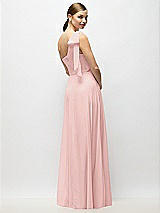 Alt View 6 Thumbnail - Rose Draped One-Shoulder Maxi Dress with Scarf Bow
