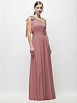 Alt View 4 Thumbnail - Rosewood Draped One-Shoulder Maxi Dress with Scarf Bow