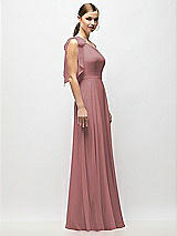 Alt View 5 Thumbnail - Rosewood Draped One-Shoulder Maxi Dress with Scarf Bow