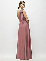 Alt View 6 Thumbnail - Rosewood Draped One-Shoulder Maxi Dress with Scarf Bow
