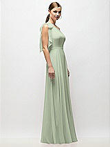 Alt View 5 Thumbnail - Sage Draped One-Shoulder Maxi Dress with Scarf Bow