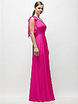 Alt View 5 Thumbnail - Think Pink Draped One-Shoulder Maxi Dress with Scarf Bow