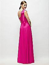 Alt View 6 Thumbnail - Think Pink Draped One-Shoulder Maxi Dress with Scarf Bow