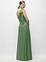 Alt View 6 Thumbnail - Vineyard Green Draped One-Shoulder Maxi Dress with Scarf Bow