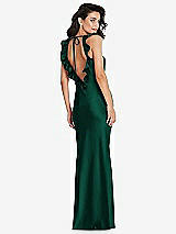 Alt View 2 Thumbnail - Hunter Green Ruffle Trimmed Open-Back Maxi Slip Dress