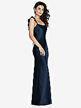 Alt View 1 Thumbnail - Midnight Navy Ruffle Trimmed Open-Back Maxi Slip Dress