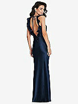 Alt View 2 Thumbnail - Midnight Navy Ruffle Trimmed Open-Back Maxi Slip Dress