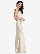 Side View Thumbnail - Oat Ruffle Trimmed Open-Back Maxi Slip Dress