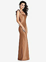 Alt View 1 Thumbnail - Toffee Ruffle Trimmed Open-Back Maxi Slip Dress