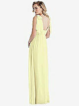 Alt View 2 Thumbnail - Butter Yellow Empire Waist Shirred Skirt Convertible Sash Tie Maxi Dress