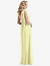 Alt View 4 Thumbnail - Butter Yellow Empire Waist Shirred Skirt Convertible Sash Tie Maxi Dress