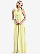 Alt View 5 Thumbnail - Butter Yellow Empire Waist Shirred Skirt Convertible Sash Tie Maxi Dress