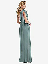 Alt View 4 Thumbnail - Icelandic Empire Waist Shirred Skirt Convertible Sash Tie Maxi Dress