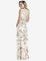 Alt View 2 Thumbnail - Blush Garden Empire Waist Shirred Skirt Convertible Sash Tie Maxi Dress