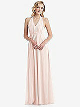 Alt View 5 Thumbnail - Blush Empire Waist Shirred Skirt Convertible Sash Tie Maxi Dress