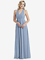 Alt View 5 Thumbnail - Cloudy Empire Waist Shirred Skirt Convertible Sash Tie Maxi Dress