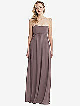 Alt View 6 Thumbnail - French Truffle Empire Waist Shirred Skirt Convertible Sash Tie Maxi Dress