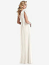 Alt View 4 Thumbnail - Ivory Empire Waist Shirred Skirt Convertible Sash Tie Maxi Dress