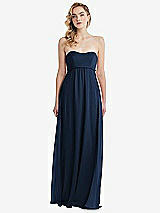 Alt View 6 Thumbnail - Midnight Navy Empire Waist Shirred Skirt Convertible Sash Tie Maxi Dress