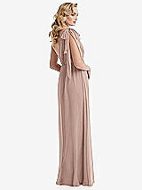 Alt View 4 Thumbnail - Neu Nude Empire Waist Shirred Skirt Convertible Sash Tie Maxi Dress