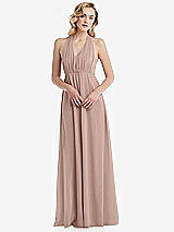 Alt View 5 Thumbnail - Neu Nude Empire Waist Shirred Skirt Convertible Sash Tie Maxi Dress