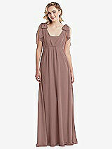 Front View Thumbnail - Sienna Empire Waist Shirred Skirt Convertible Sash Tie Maxi Dress