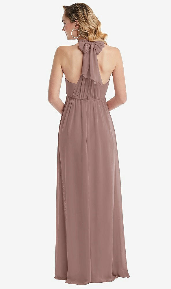 Back View - Sienna Empire Waist Shirred Skirt Convertible Sash Tie Maxi Dress