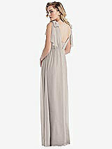 Alt View 2 Thumbnail - Taupe Empire Waist Shirred Skirt Convertible Sash Tie Maxi Dress