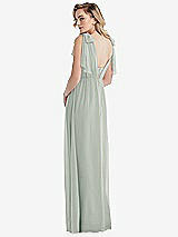 Alt View 2 Thumbnail - Willow Green Empire Waist Shirred Skirt Convertible Sash Tie Maxi Dress