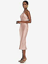 Side View Thumbnail - Toasted Sugar Diamond Halter Bias Midi Slip Dress with Convertible Straps