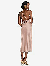 Rear View Thumbnail - Toasted Sugar Diamond Halter Bias Midi Slip Dress with Convertible Straps