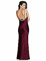 Alt View 1 Thumbnail - Cabernet V-Neck Convertible Strap Bias Slip Dress with Front Slit