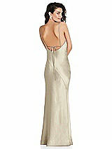 Alt View 1 Thumbnail - Champagne V-Neck Convertible Strap Bias Slip Dress with Front Slit