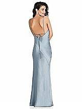 Alt View 1 Thumbnail - Mist V-Neck Convertible Strap Bias Slip Dress with Front Slit