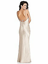 Alt View 1 Thumbnail - Oat V-Neck Convertible Strap Bias Slip Dress with Front Slit