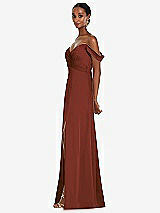 Alt View 2 Thumbnail - Auburn Moon Off-the-Shoulder Flounce Sleeve Empire Waist Gown with Front Slit