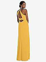 Alt View 1 Thumbnail - NYC Yellow Halter Criss Cross Cutout Back Maxi Dress