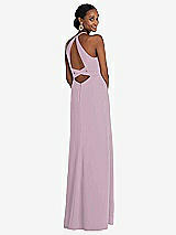 Alt View 1 Thumbnail - Suede Rose Halter Criss Cross Cutout Back Maxi Dress