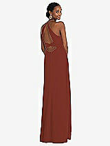 Alt View 1 Thumbnail - Auburn Moon Halter Criss Cross Cutout Back Maxi Dress