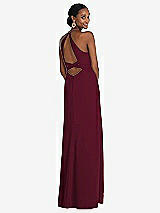 Alt View 1 Thumbnail - Cabernet Halter Criss Cross Cutout Back Maxi Dress