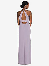 Front View Thumbnail - Lilac Haze Halter Criss Cross Cutout Back Maxi Dress