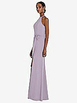 Side View Thumbnail - Lilac Haze Halter Criss Cross Cutout Back Maxi Dress