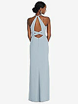 Front View Thumbnail - Mist Halter Criss Cross Cutout Back Maxi Dress