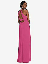 Alt View 1 Thumbnail - Tea Rose Halter Criss Cross Cutout Back Maxi Dress