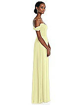 Side View Thumbnail - Butter Yellow Off-the-Shoulder Basque Neck Maxi Dress with Flounce Sleeves